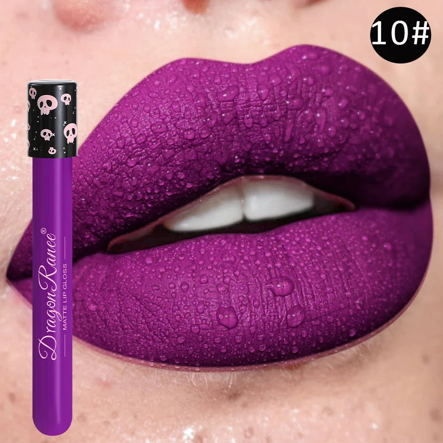 Colored Lip Gloss, Lip Glaze, Test Tube Lip Glaze, Lip Makeup, Easy to Color, Waterproof Matte Lip Gloss, Party Lip Makeup, Lip Gloss, Not Easy to Fade Lip Gloss