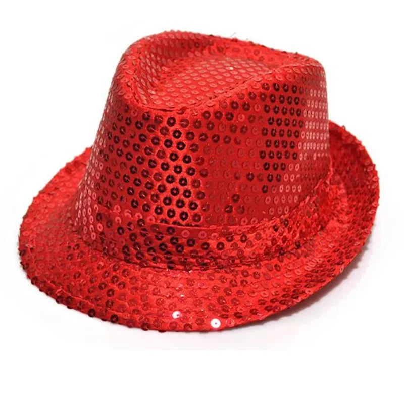 Fashion Boy Girl Men Woman Sequin Hat Bow Tie Gloves Cowboy Birthday Party Cap Jazz Dance Show Props Costume Wedding Festival