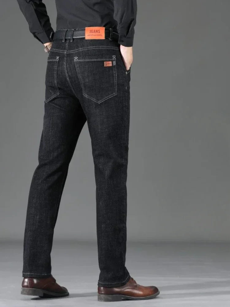 Trousers Light Blue Man Cowboy Pants Work Wear Men's Jeans with Pockets Straight New in Washed Aesthetic Autumn Clothing Denim