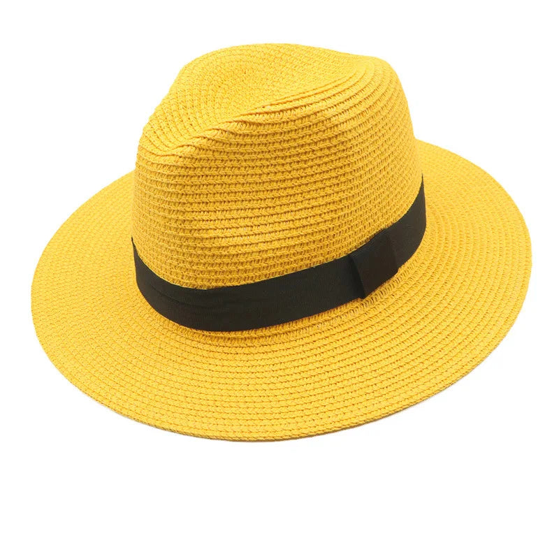 Panama Straw Hat Men Summer Straw Hat Wide-brimmed Outdoor Sun Visor Beach Hat