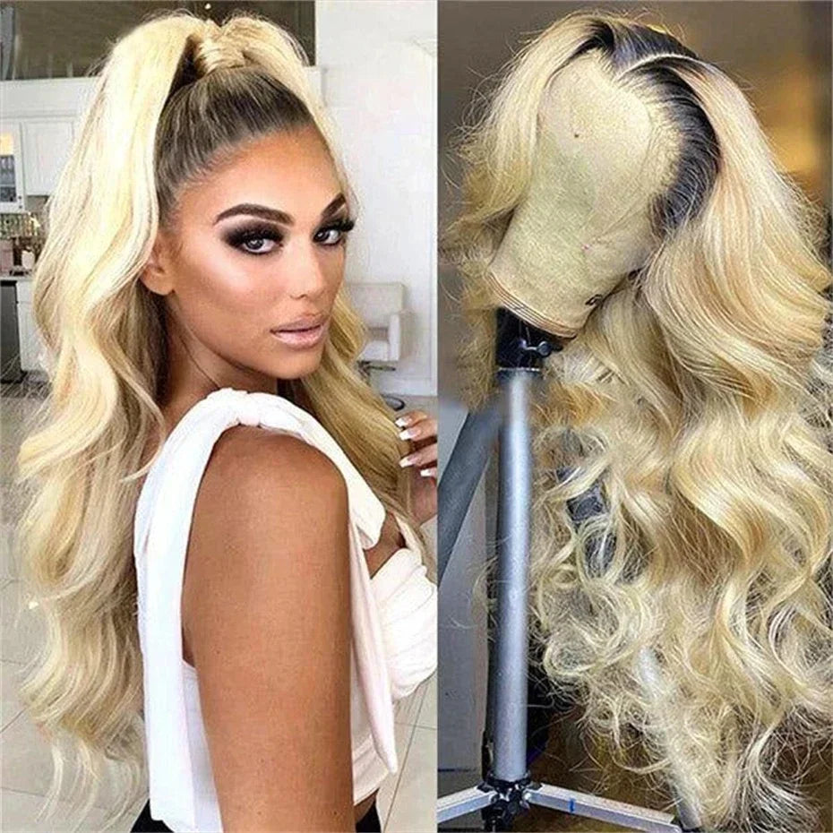 13X4 Lace 1B 613 Lace Frontal Wig Body Wave Ombre Blonde Lace Front Wig Human Hair Brazilian Lace Wig Human Hair Pre Plucked
