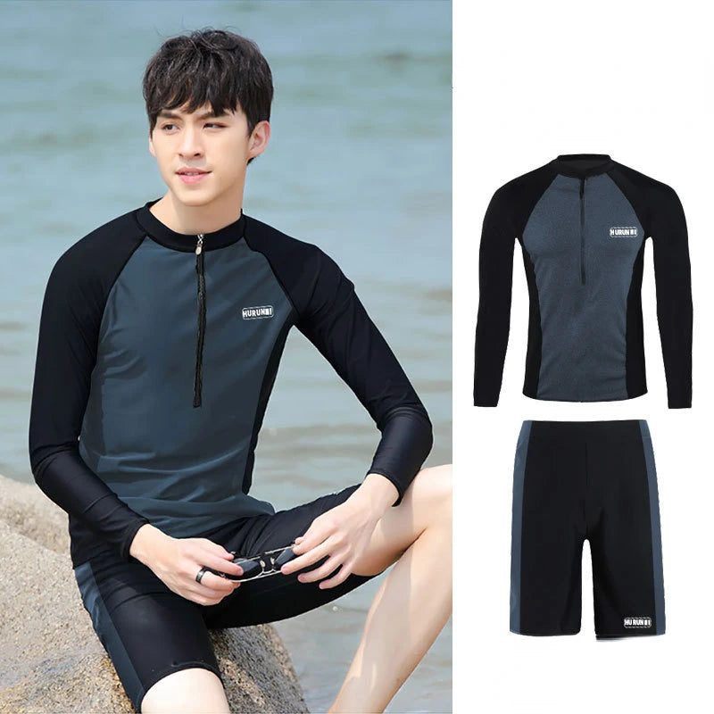 Couple Snorkeling Suit, Sunscreen Quick-Drying Surfing Suit for Men and Women, Long Sleeve Swimsuit, Lovers Jellyfish Suit Set