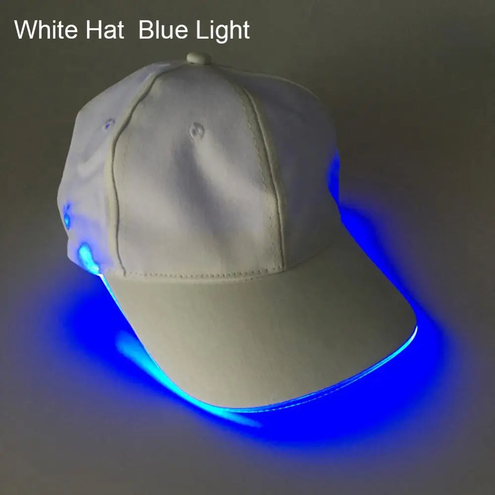 LED Luminous Baseball Hat Christmas Party Peaked Cap Glowing Hat Women Men Casual Skull Caps Cosplay Costume Christmas Party Hat