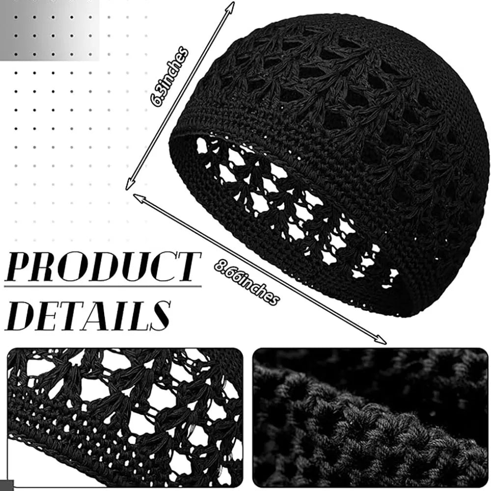 Crochet Beanie Hat Brimless Beanie Hat Muslim Men's Hat Knitted Elastic Crochet Hat Autumn And Winter Warm Hat