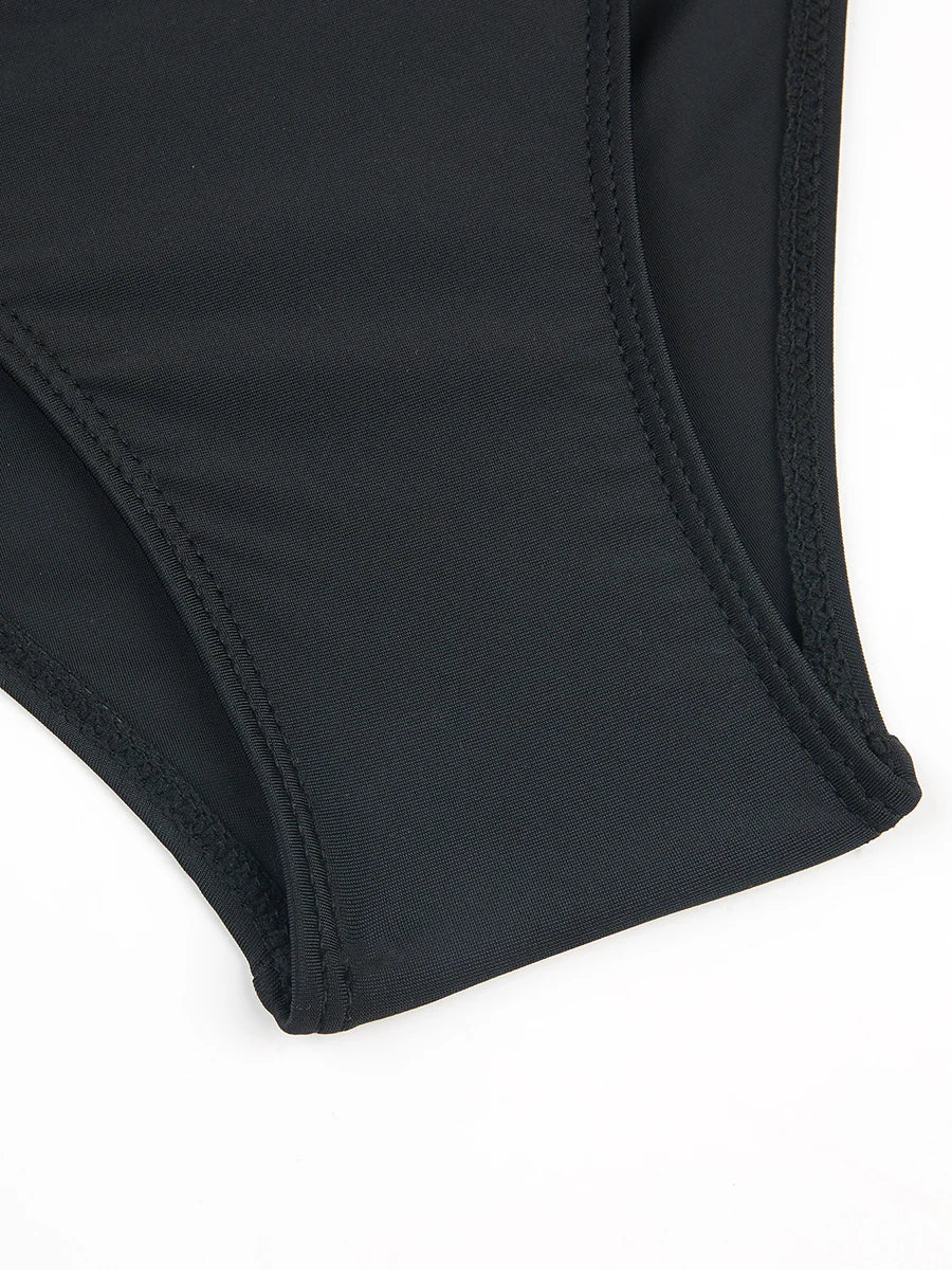 2025 Large Plus Size Push Up Solid Bikini Two Piece High Waist Swimsuit Women Swimwear Female Bathing Suit Beachwear Swimming