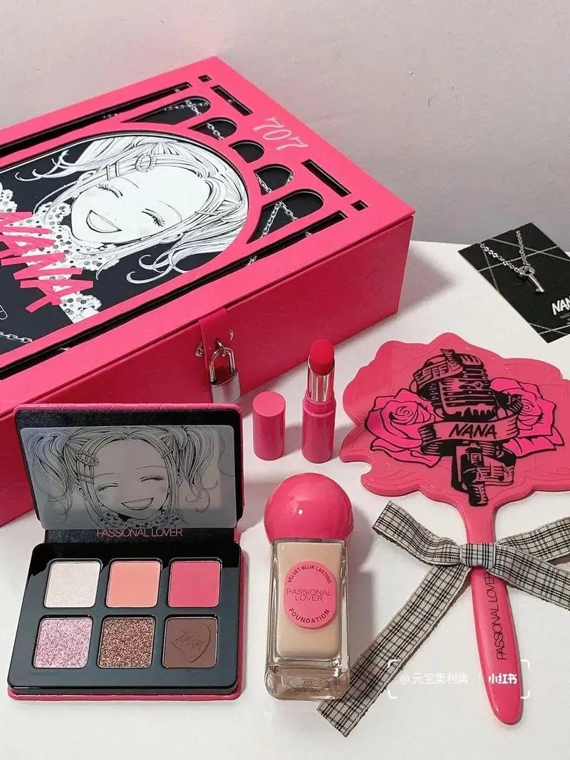 Anime Nana Joint Name Makeup Gift Box Hot Girl Lipstick Foundation Eyeshadow Palette Set Sexy Long Lasting Cosmetic Girls Gift