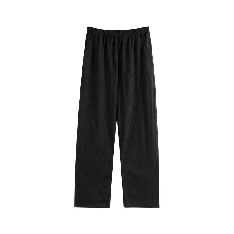 Baggy Male Trousers Check Wide Cotton Loose Plaid Men's Casual Pants Straight Summer Thin Autumn Winter Mens Clothing Luxury