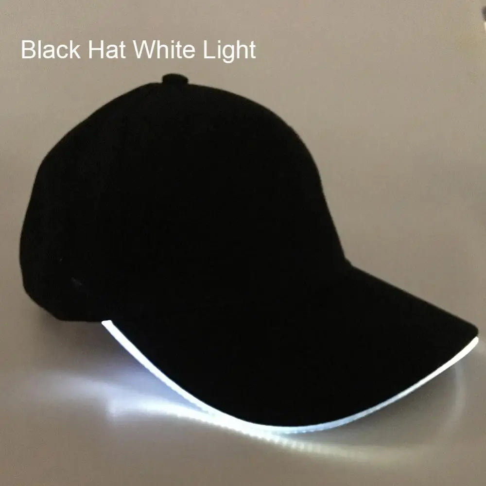LED Luminous Baseball Hat Christmas Party Peaked Cap Glowing Hat Women Men Casual Skull Caps Cosplay Costume Christmas Party Hat