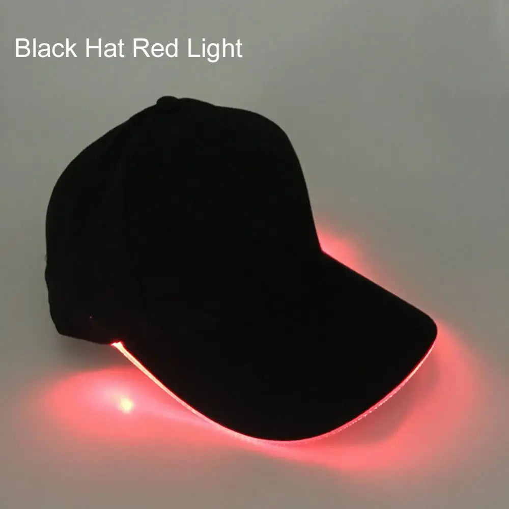 LED Luminous Baseball Hat Christmas Party Peaked Cap Glowing Hat Women Men Casual Skull Caps Cosplay Costume Christmas Party Hat