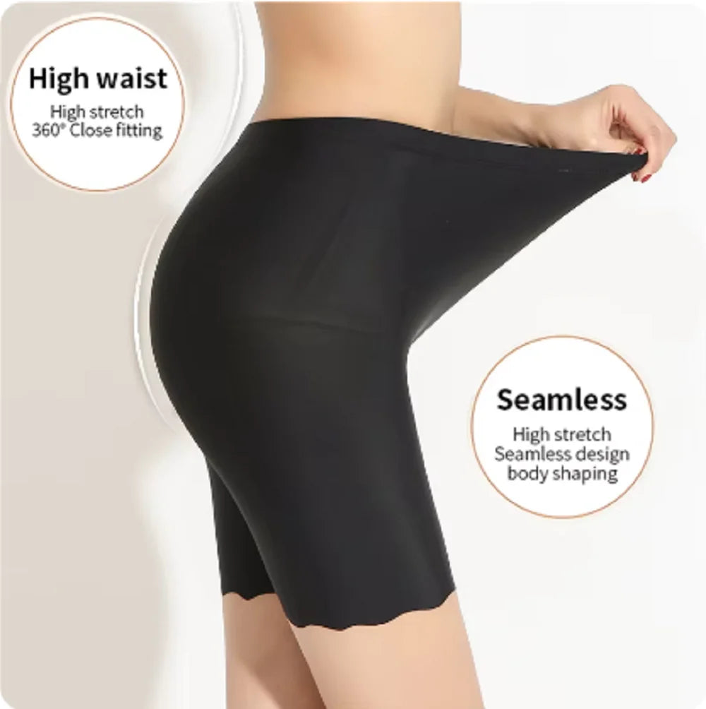 Plus Size Safety Short Pants Summer Women Seamless Ice Silk Boxers For Female Anti Chafing Under Skirt Boyshort Panties 3XL