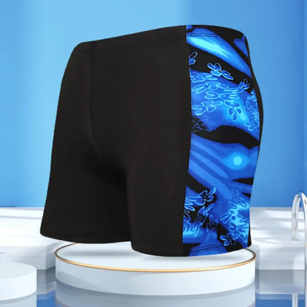 Swimming Shorts Boxers Mid-rise Swimming Trunks with Lining Elastic Waistband Swim Trunks Men Shark Print Swim Shorts Beachwear