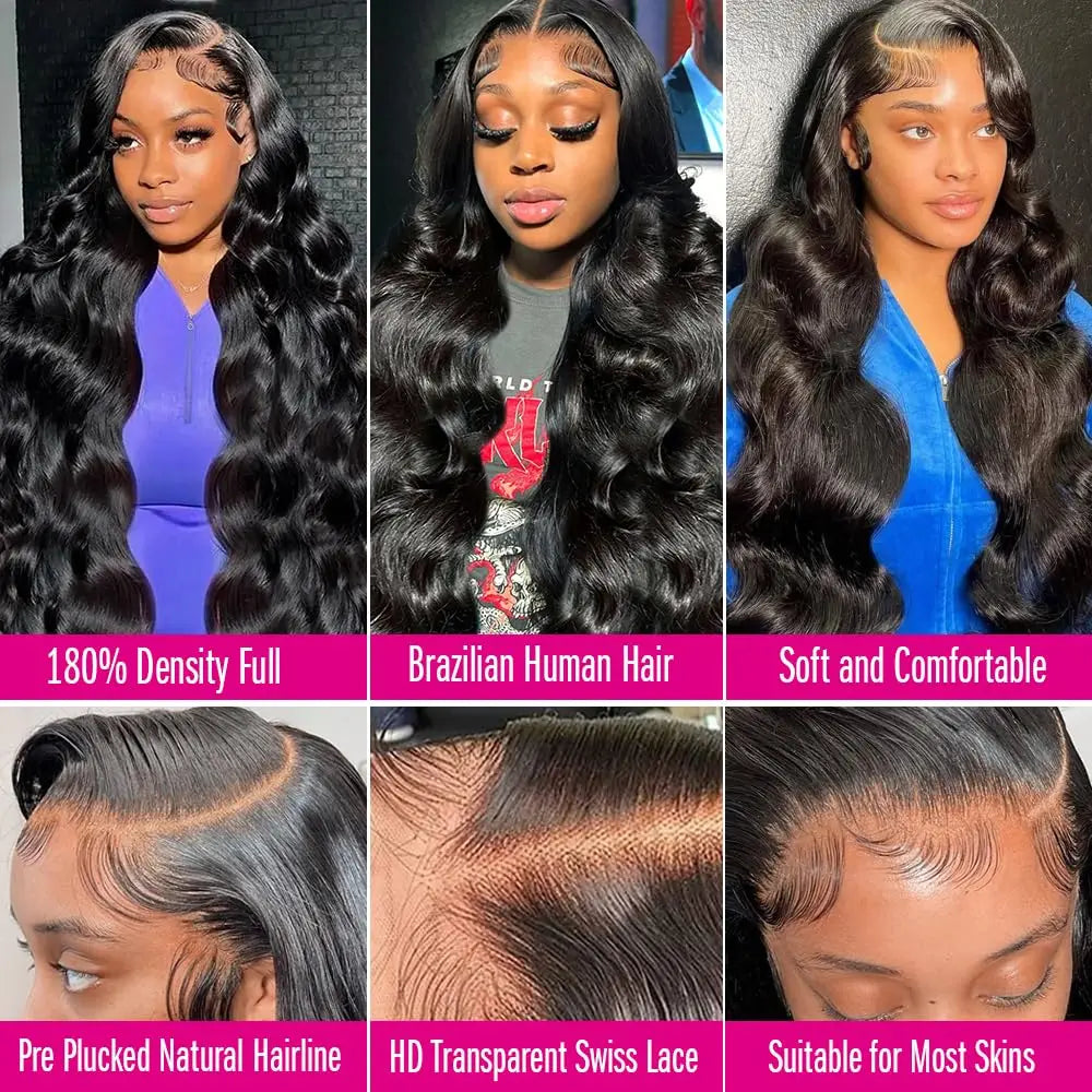 HD Lace Wig 13x6 Human Hair Body Wave HD Transparent Lace Frontal Wigs 30 40Inch Loose Wave Lace Front Wig Brazilian Hair Wigs
