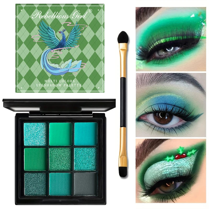 9-Grid Eye Shadow Palette Make-up for Women Glitter Pearlescent Matte Eyeshadow Cosmetics Shimmer Long Lasting Makeup Products