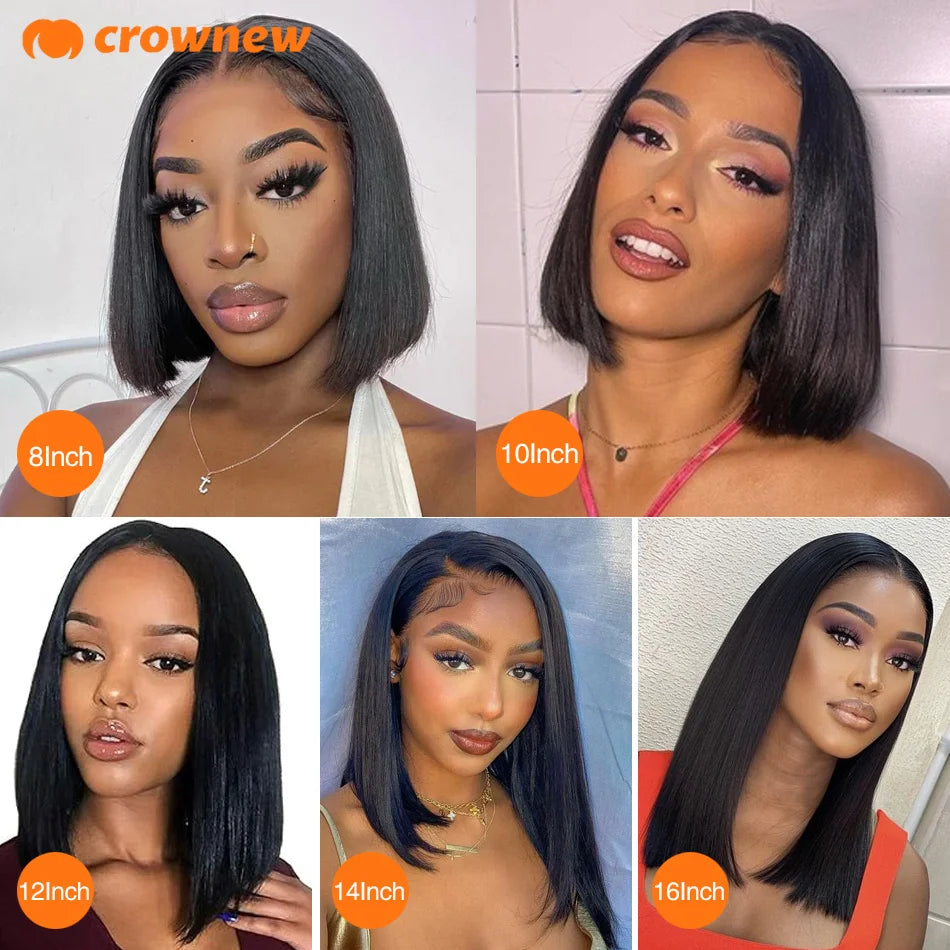Bob Wig Human Hair 13X4 Hd Lace Front Human Hair Wig 200% Straight Lace Front Wigs Human Hair Pre Plucked Human Hair Wig Bob Wig