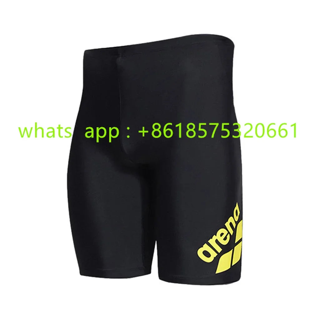 New Men Swim Jammer Swimming Trunks Professional Swim Surf Trunks Summer Beach Lycra Quick Dry Uv Protection Gym Tights Shorts