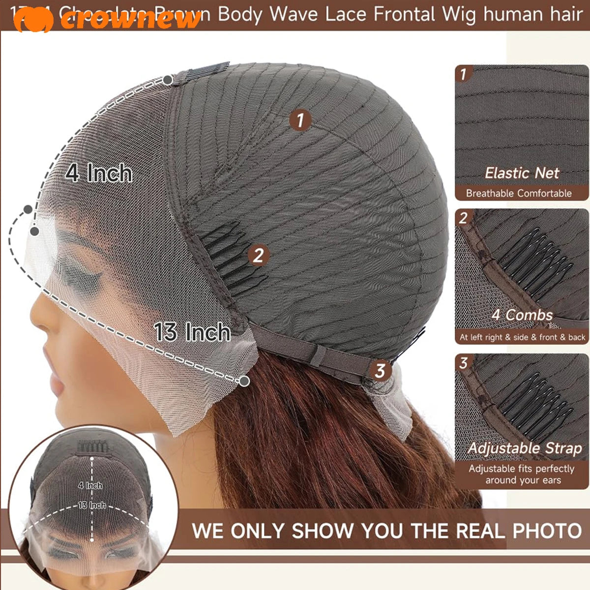Chocolate Brown Wig 13x6 Human Hair Body Wave Human Hair Wigs 13x4 HD Lace Wigs #4 Colored WIg Pre Plucked Brown Human Hair Wig