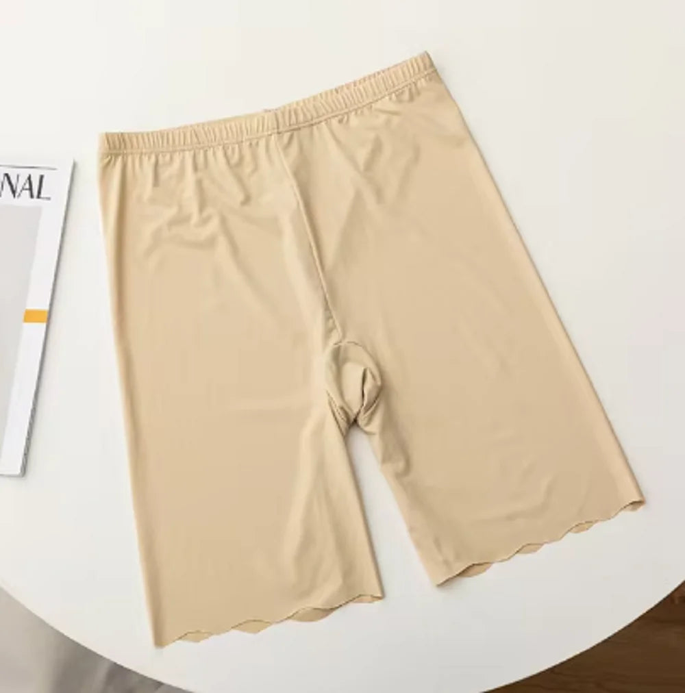 Plus Size Safety Short Pants Summer Women Seamless Ice Silk Boxers For Female Anti Chafing Under Skirt Boyshort Panties 3XL