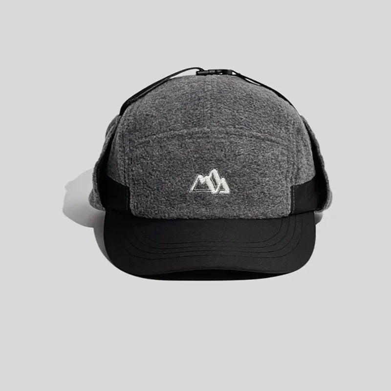 2023New Short Brim Color Matching Ear Protection Autumn Winter Men's Women's Baseball Cap Warm Outdoor Velvet Aviator Bucket Hat