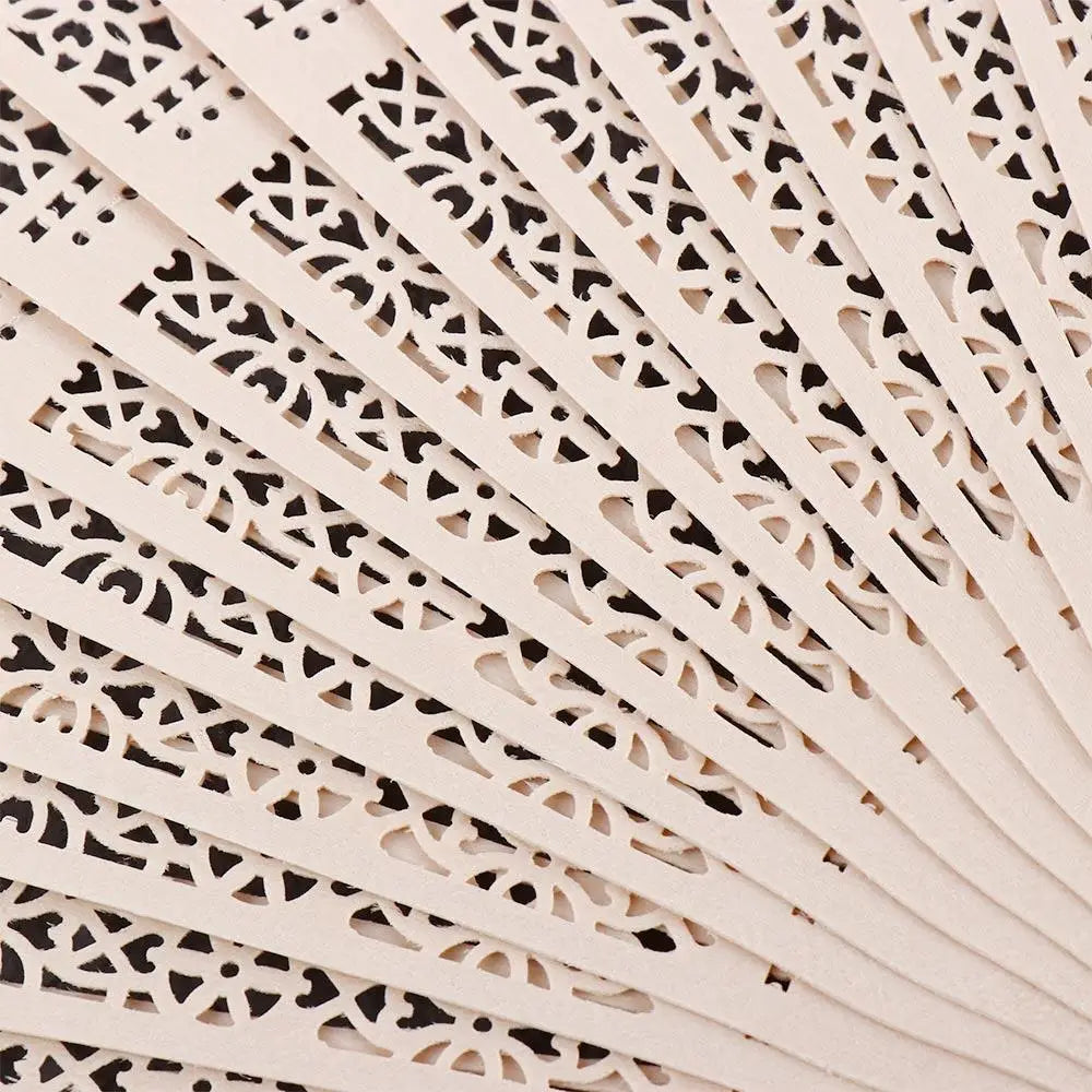 Printing Decorative Sandalwood Fan Punched Wood Fan Hand Held Flower Fans Photo Prop Tool Folding Fans Hollow Dance Hand Fans