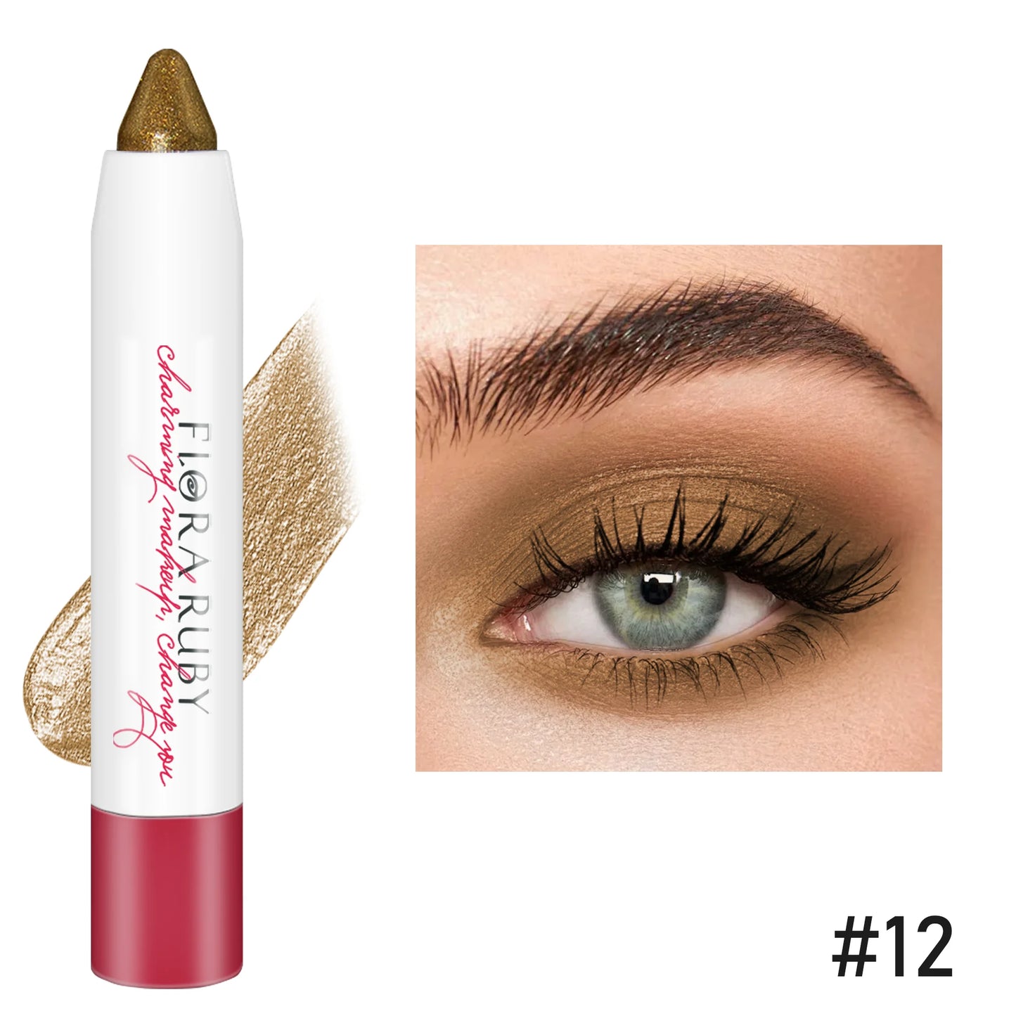 16 Colors Eyeshadow Stick Waterproof Eyeshadow Pencils Cream Eyeshadow Sticks Brown Metallic Eyeshadow Stick Pencil Long Lasting