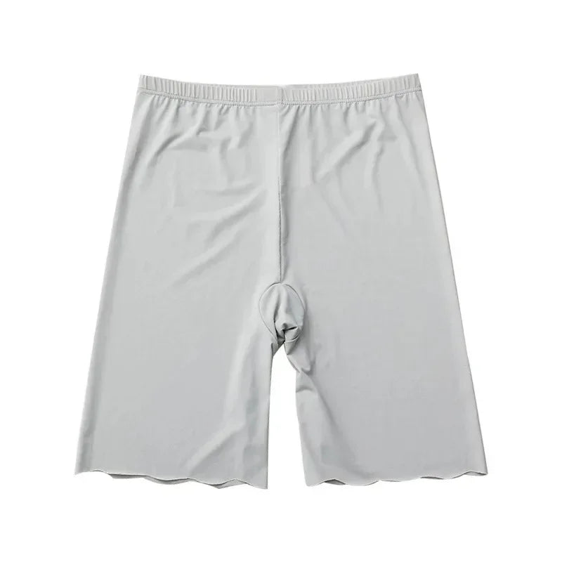 Seamless Ice Silk Safety Short Pants Women Thin Plus Size High Waist Under Skirt Boxers Panties Anti Rub Thigh Safety Shorts