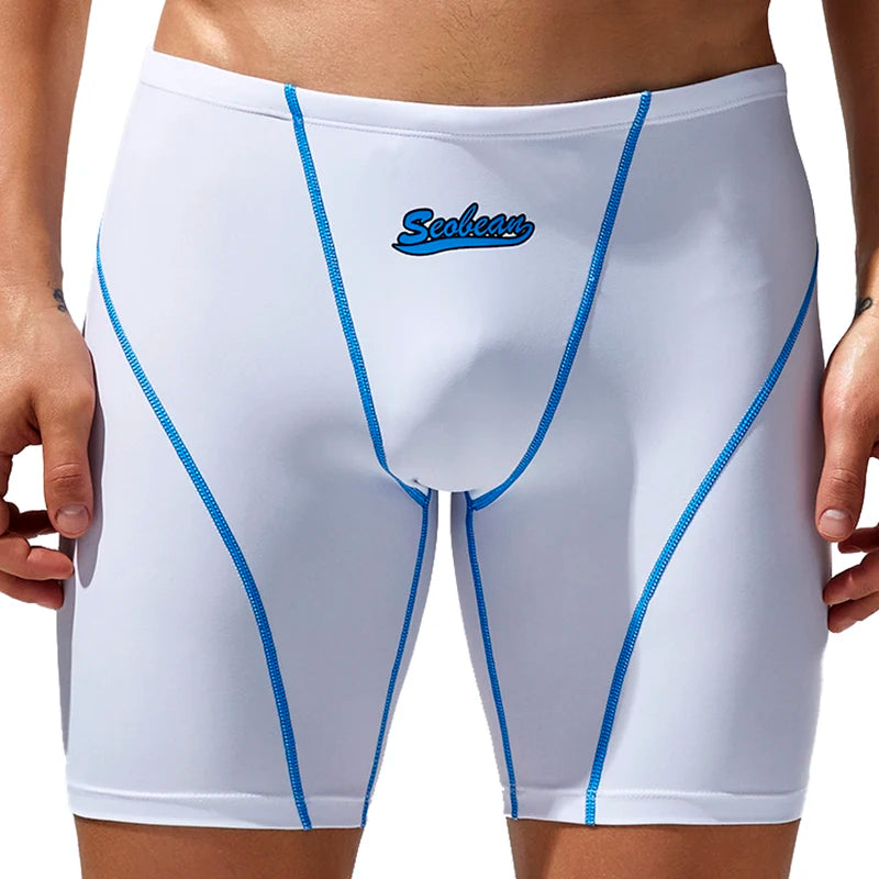 SEOBEAN-Men's Low Rise Colorful SWIM BOXER, Long VORTEX SWIMWEAR, New, 2024 summer