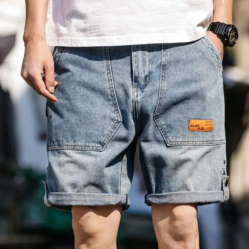 Male Denim Shorts Big Size Oversize Gray Cargo Men's Short Jeans Pants Retro Summer Xl Y2k Fashion Designer Streetwear New In