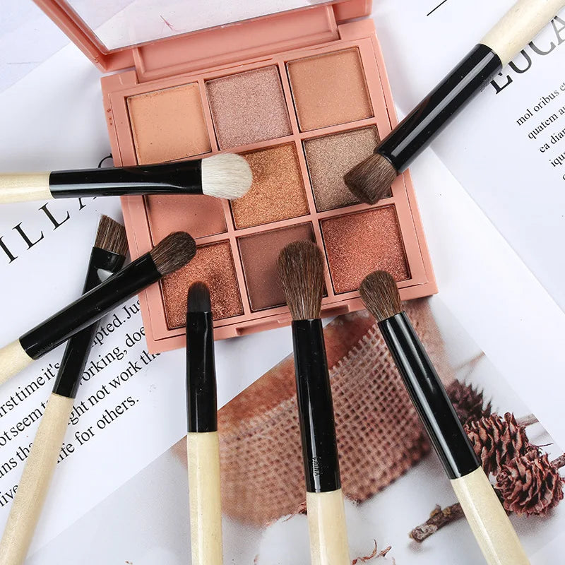 BB Series Makeup Brush Set Soft Animal Hair Loose Powder Blusher Concealer Highgloss Eye Shadow Contour Makeup Brush Girl Gift