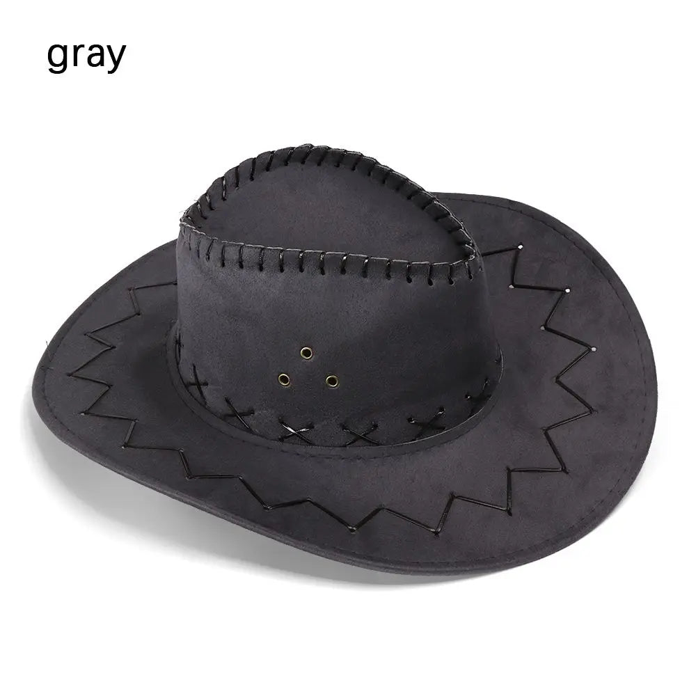 Western Cowboy Hat for Men Women Kids Fedora Outdoor Wide Brim Faux Leather Summer Wide Brim Beach Travel Cap Black White Pink