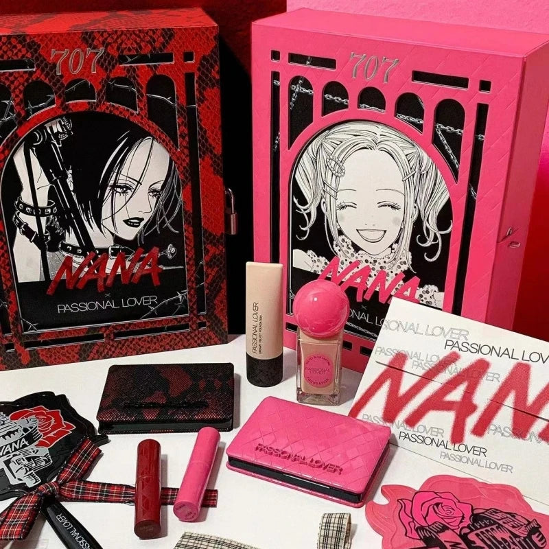 Anime Nana Joint Name Makeup Gift Box Hot Girl Lipstick Foundation Eyeshadow Palette Set Sexy Long Lasting Cosmetic Girls Gift