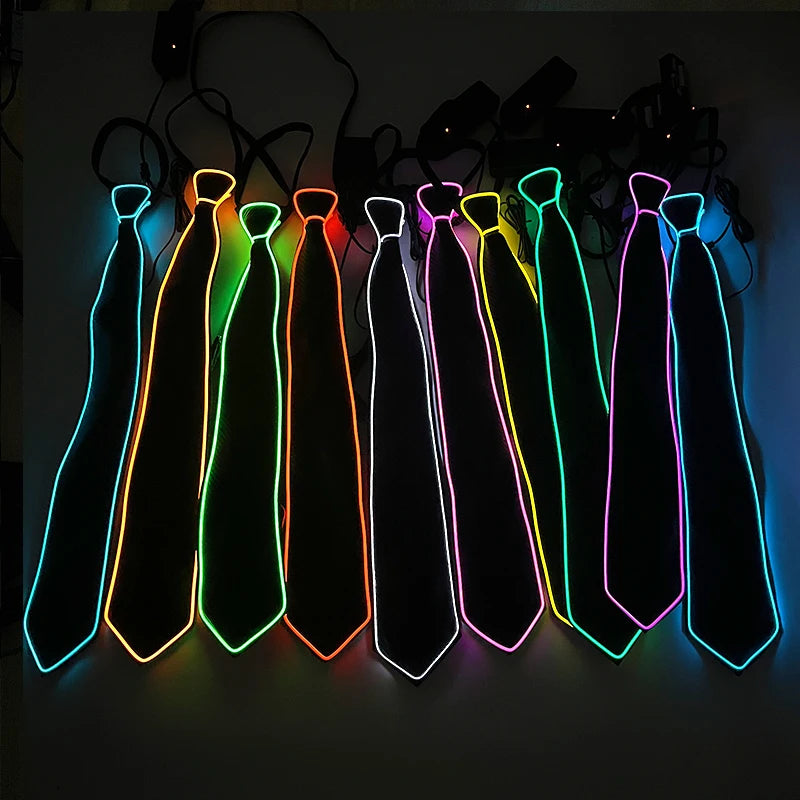 light up Men's hat and tie Led luminous Funny hat glowing Top Hat for Fluorescent club dance show props performances costumes