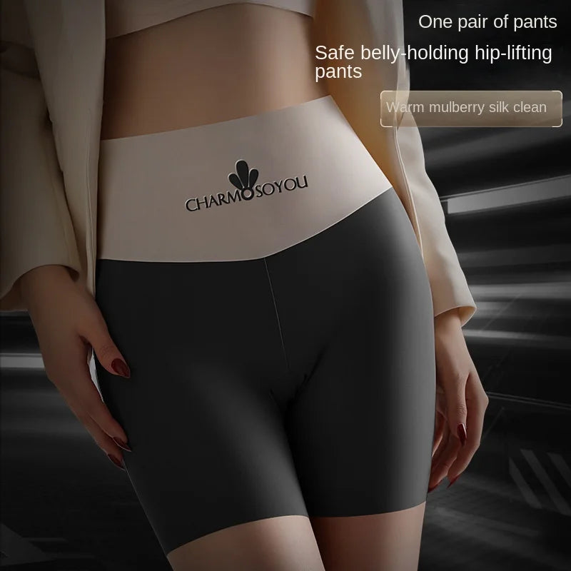 Seamless Ice Silk Womens Safety Shorts Plus Size Protective Shorts Under Skirt Stretch Boxer Briefs Safety Pants Shorts Women XL