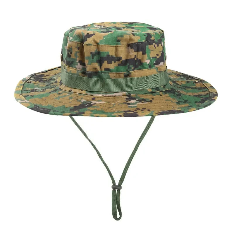 Camouflage Boonie Hat Wide Brim Men Women Sun Hat Outdoor Hiking Fishing Hunting Sports Caps Foldable Soft Hat