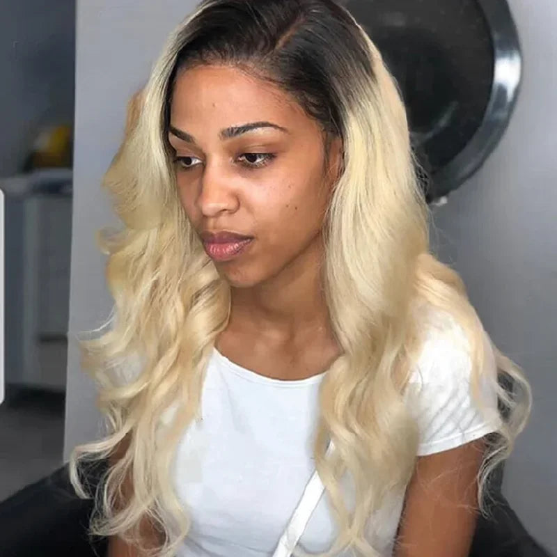 1b613 blonde 13x4 frontal lace human hair remy wig 20inch 150% density daily party use wig long body wave human hair wigs