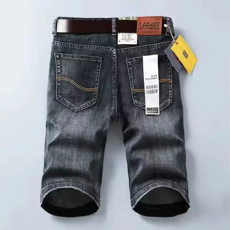 Men's Short Jeans Pants Big Size Straight Oversize Male Denim Shorts with Pockets Xl Cowboy New in Streetwear Buttons Original