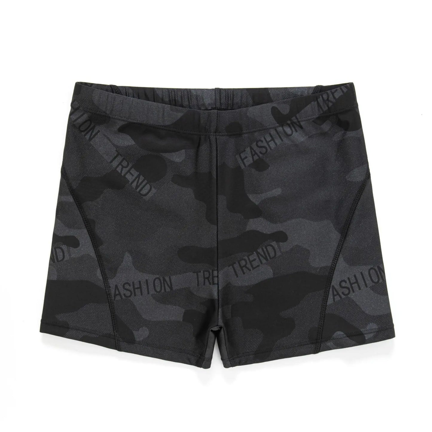 Men's Camouflage Letter Swimming Trunks with Caps, Comfortable Shorts, Tight Swim Shorts, Male Swimsuit, New, 2Pcs