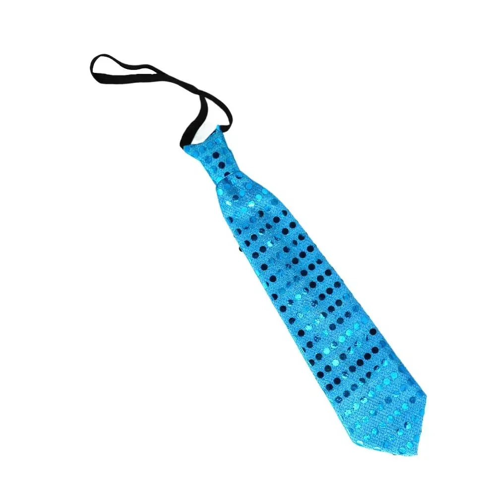 Woman Men Kids LED Light Up Sequin Fedora Jazz Hat Cap Gift Necktie Tie Neon Glow Party Bar Birthday Costume Wedding Festival