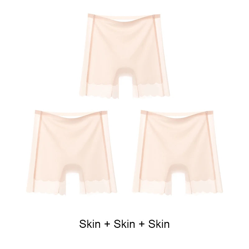 Plus Size Shorts Underwear for Women Shorts Under the Skirt Women's Boxer Safety Short Pants Ice Silk Summer Protective Ruffle