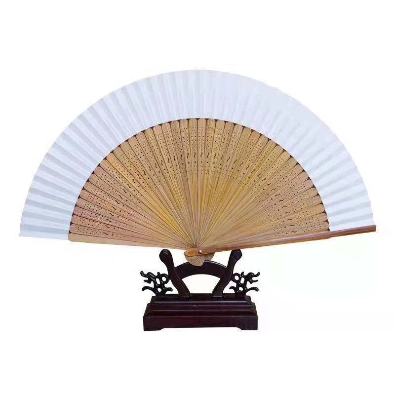 Chinese Retro Folding Hand Fan Bamboo Hand Painted Drama Folding Fan Double Side Vintage Hand Paper Fans Portable Folding Fans