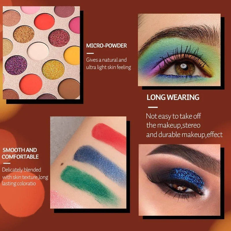 Boutique 65 Colors Eye Shadow Plate Shimmer Matte Sequin Eyeshadow Colorful Stage Ball Dedicated Neon Eyeshadow Palette Beauty