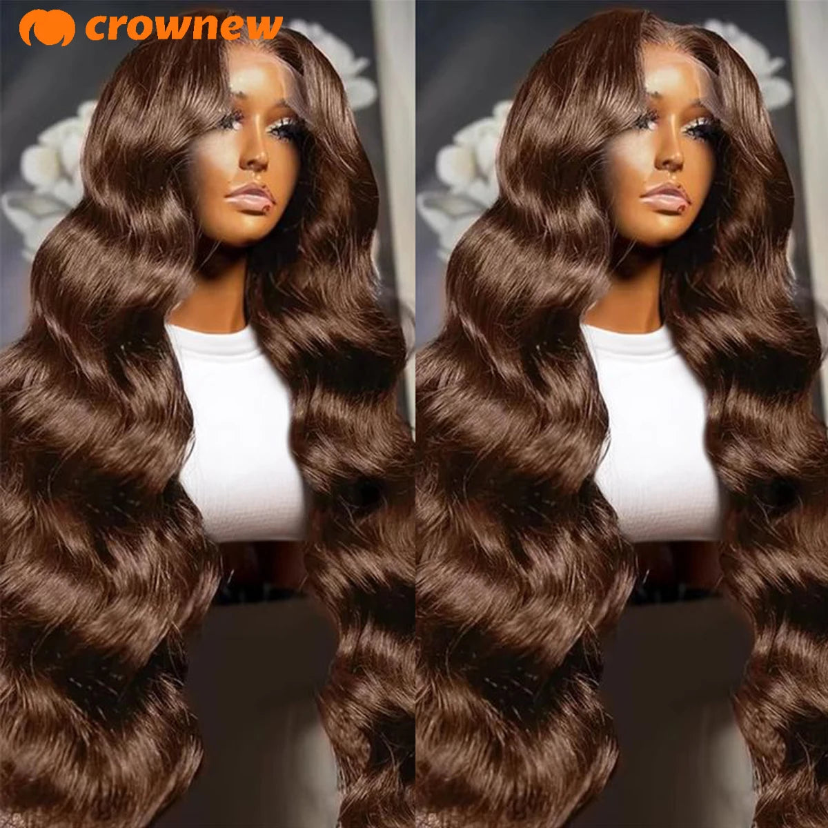 Chocolate Brown Wig 13x6 Human Hair Body Wave Human Hair Wigs 13x4 HD Lace Wigs #4 Colored WIg Pre Plucked Brown Human Hair Wig