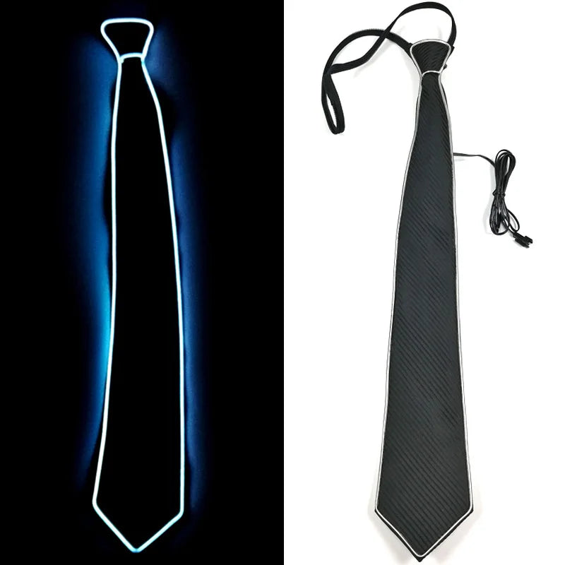 light up Men's hat and tie Led luminous Funny hat glowing Top Hat for Fluorescent club dance show props performances costumes