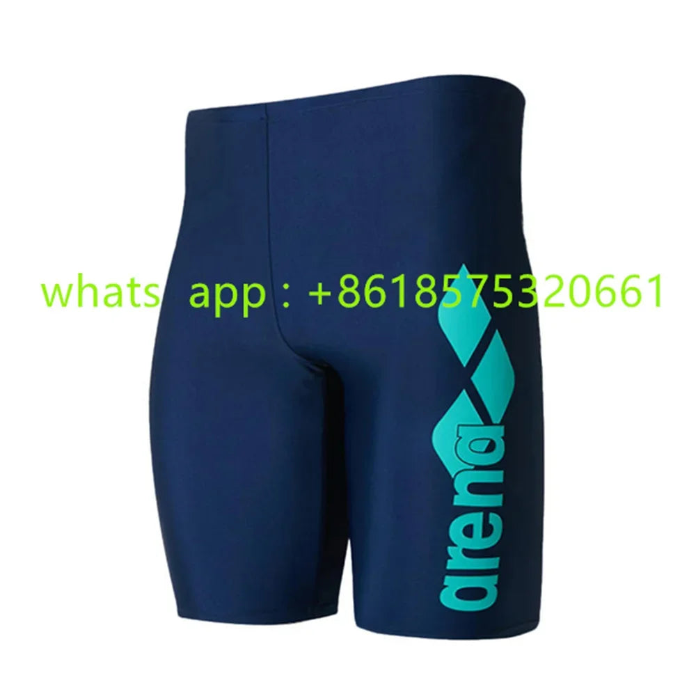 New Men Swim Jammer Swimming Trunks Professional Swim Surf Trunks Summer Beach Lycra Quick Dry Uv Protection Gym Tights Shorts