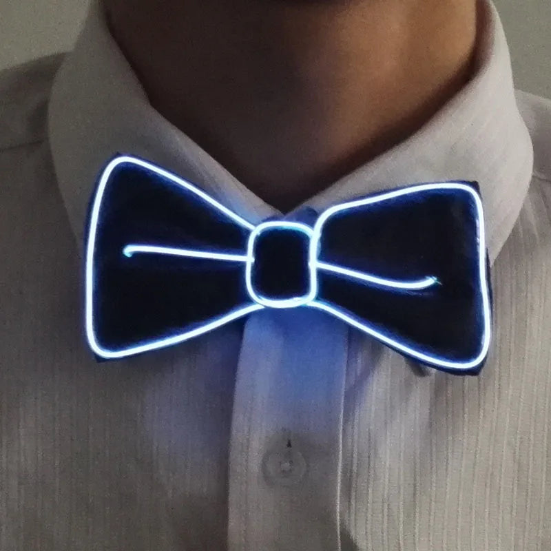 light up Men's hat and tie Led luminous Funny hat glowing Top Hat for Fluorescent club dance show props performances costumes