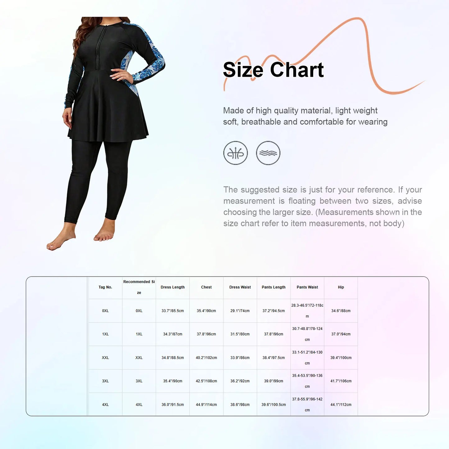 Women Plus Size Two-Piece Swimsuit Long Sleeve Floral Print Zipper Dress with Leggings Swimwear Bathing Suit Rash Guard Wetsuit
