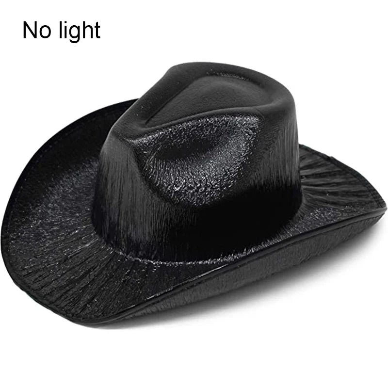 Halloween Christmas EL Wire Light Up Sequin Jazz Hat Adult Neon LED Luminous Festival Party Dress Up Cap For Men and Women