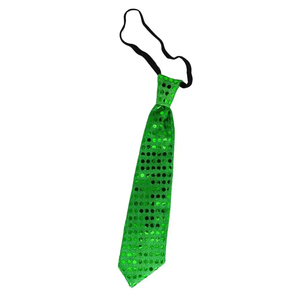 Woman Men Kids LED Light Up Sequin Fedora Jazz Hat Cap Gift Necktie Tie Neon Glow Party Bar Birthday Costume Wedding Festival