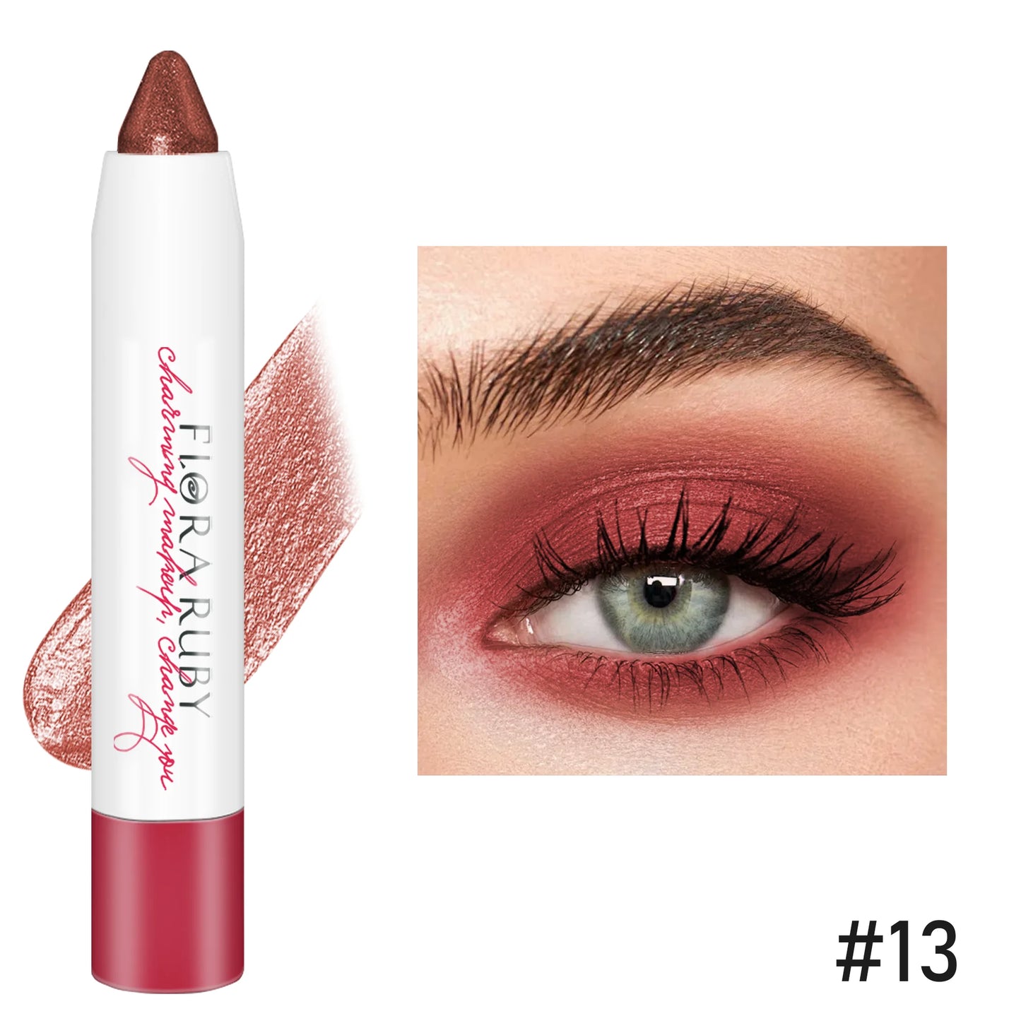 16 Colors Eyeshadow Stick Waterproof Eyeshadow Pencils Cream Eyeshadow Sticks Brown Metallic Eyeshadow Stick Pencil Long Lasting