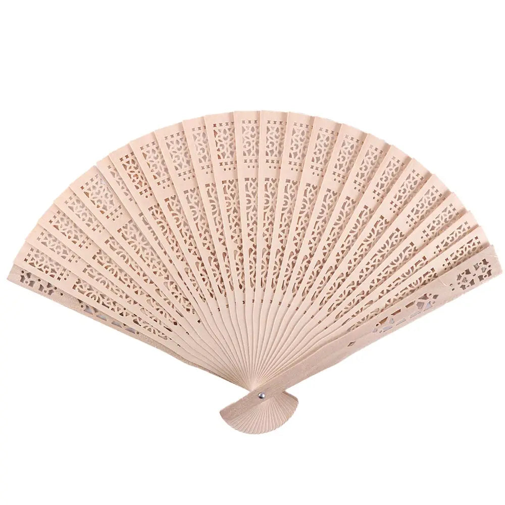 Printing Decorative Sandalwood Fan Punched Wood Fan Hand Held Flower Fans Photo Prop Tool Folding Fans Hollow Dance Hand Fans