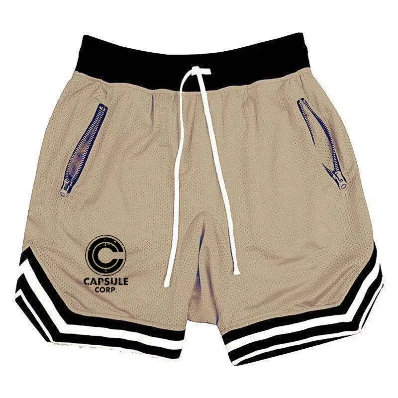 Basketball Capsule Corp Print Shorts Male Casual Mesh Fitness Short Trousers Breathable Five Points Pant Running Clothing
